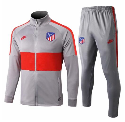 2019-20 Atletico Madrid Grey Red Training Suit (Jacket+Pants)